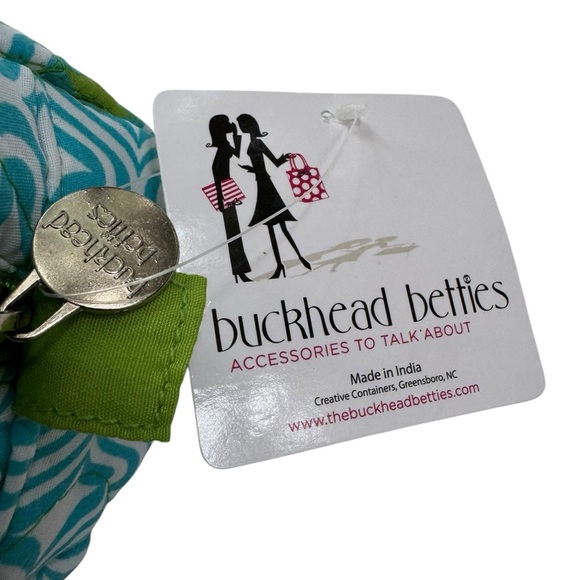 NWT Quilted Cosmetic Bag Buckhead Betties Curve Appeal Turquoise Green - Picture 4 of 9